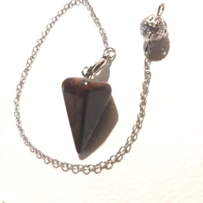 pendule obsidienne acajou