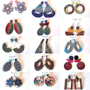 boucles d'oreilles fashion en bois