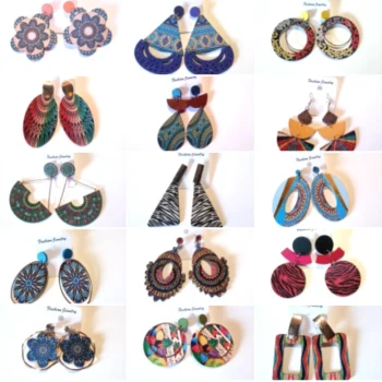 boucles d'oreilles fashion en bois