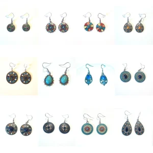 boucles d'oreillesantique métal argenté