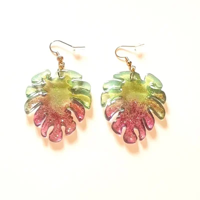 boucles d'oreilles feuille