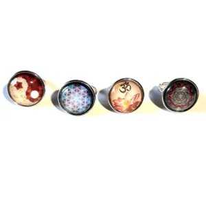bague cabochon ronde géométrie sacrée