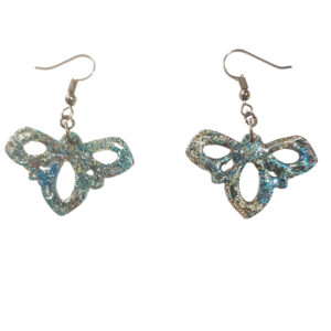 boucles d'oreilles papillon bleu vert résine