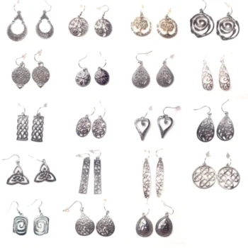 boucles d'oreilles celtiques métal argenté