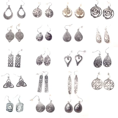 boucles oreilles celtiques métal argenté