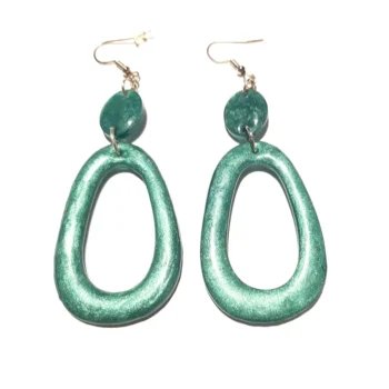 Boucles d'oreilles résine design ovales