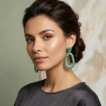 boucles d'oreilles résine vert nacré