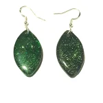 boucles d'oreilles ovales paillettes vertes