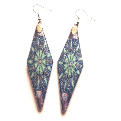 boucles d'oreilles losange psychedelique